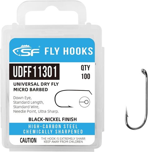 SF #8 100Pcs Heavy Nymph Streamer Hooks Ultra Sharp Micro Barbed Bronze Forged for Nymphs Wet Fly Muddler with Mini Storage Box in Saudi Arabia