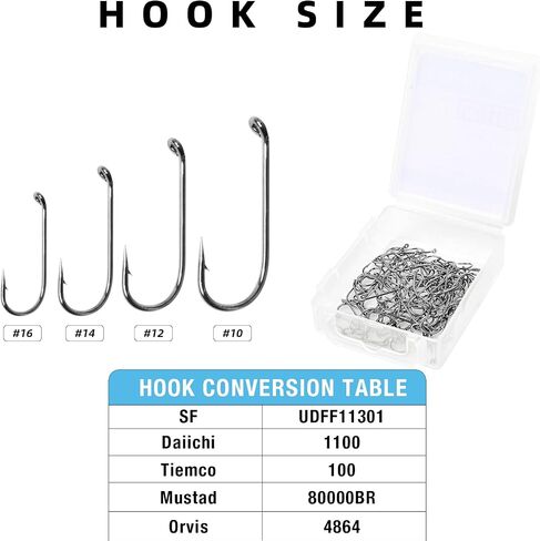 SF #8 100Pcs Heavy Nymph Streamer Hooks Ultra Sharp Micro Barbed Bronze Forged for Nymphs Wet Fly Muddler with Mini Storage Box in Saudi Arabia