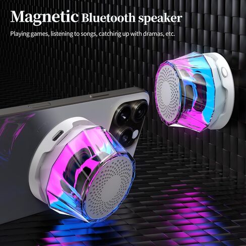 Magnetic Bluetooth Speaker with RGB Light, Cell Phone Stand with Wireless Bluetooth Speaker, for Games, Music - Long Battery Life, HD Sound Quality, Gift for Man/Woman (Pink) in Saudi Arabia