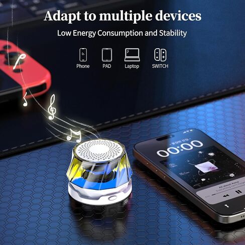 Magnetic Bluetooth Speaker with RGB Light, Cell Phone Stand with Wireless Bluetooth Speaker, for Games, Music - Long Battery Life, HD Sound Quality, Gift for Man/Woman (Pink) in Saudi Arabia