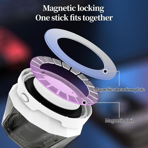 Magnetic Bluetooth Speaker with RGB Light, Cell Phone Stand with Wireless Bluetooth Speaker, for Games, Music - Long Battery Life, HD Sound Quality, Gift for Man/Woman (Pink) in Saudi Arabia
