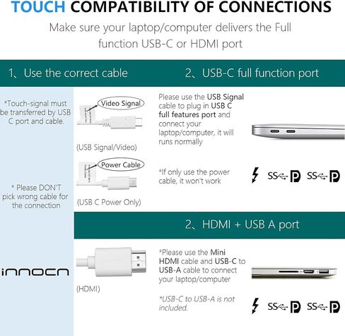 INNOCN 13.3" OLED Portable Monitor 1080P FHD USB C Laptop Monitor HDMI Computer Display HDR Gaming Monitor w/Detachable Stand & Speakers, External Monitor for Laptop PC Mac Tablet PS4 Xbox Switch in Saudi Arabia