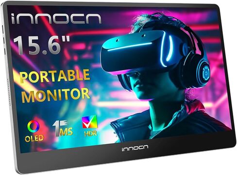 INNOCN 13.3" OLED Portable Monitor 1080P FHD USB C Laptop Monitor HDMI Computer Display HDR Gaming Monitor w/Detachable Stand & Speakers, External Monitor for Laptop PC Mac Tablet PS4 Xbox Switch in Saudi Arabia