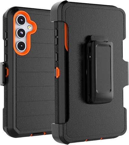 Takfox Galaxy A55 5G Case, for Samsung A55 5G Belt Clip Holster Phone Case with [Built-in Screen Protector] Kickstand Protective Rugged Heavy Duty Shockproof Dustproof Durable Cover-Black/Blue in Saudi Arabia