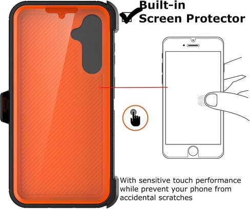 Takfox Galaxy A55 5G Case, for Samsung A55 5G Belt Clip Holster Phone Case with [Built-in Screen Protector] Kickstand Protective Rugged Heavy Duty Shockproof Dustproof Durable Cover-Black/Blue in Saudi Arabia