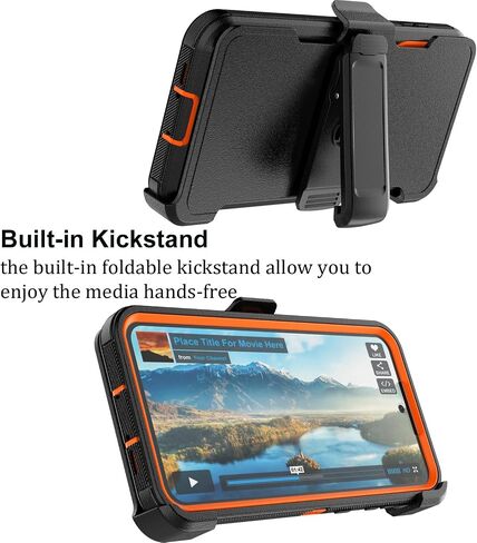 Takfox Galaxy A55 5G Case, for Samsung A55 5G Belt Clip Holster Phone Case with [Built-in Screen Protector] Kickstand Protective Rugged Heavy Duty Shockproof Dustproof Durable Cover-Black/Blue in Saudi Arabia