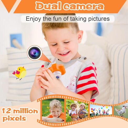 PROGRACE Kids Camera for Boys Girls - Dual Selfie Mini Children Camera Age 3 4 5 6 7 8 9 Year Old Kids Camcorder Birthday Gifts for Girls Boys Toy Camera for Kids Video Camera Recorder, Unicorn in Kuwait