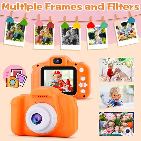 PROGRACE Kids Camera for Boys Girls - Dual Selfie Mini Children Camera Age 3 4 5 6 7 8 9 Year Old Kids Camcorder Birthday Gifts for Girls Boys Toy Camera for Kids Video Camera Recorder, Unicorn in Kuwait