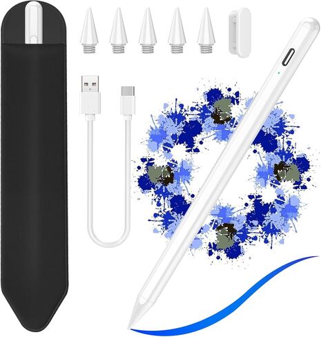 COO Stylus Pen for iPad, Magnetic Stylus iPad Pen (Black Purple01, 1 Plus 5 Pen Tips & 80cm Cable & Black Pen Plugs) in Kuwait