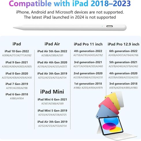 COO Stylus Pen for iPad, Magnetic Stylus iPad Pen (Black Purple01, 1 Plus 5 Pen Tips & 80cm Cable & Black Pen Plugs) in Kuwait