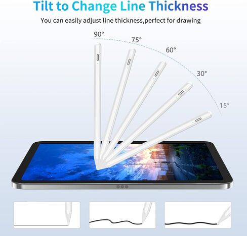 COO Stylus Pen for iPad, Magnetic Stylus iPad Pen (Black Purple01, 1 Plus 5 Pen Tips & 80cm Cable & Black Pen Plugs) in Kuwait