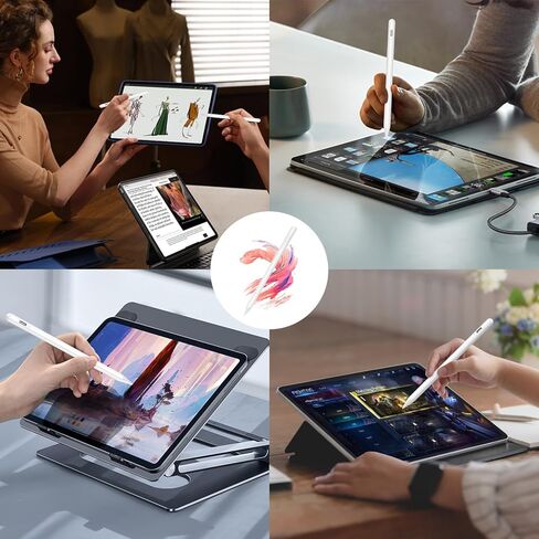 COO Stylus Pen for iPad, Magnetic Stylus iPad Pen (Black Purple01, 1 Plus 5 Pen Tips & 80cm Cable & Black Pen Plugs) in Kuwait