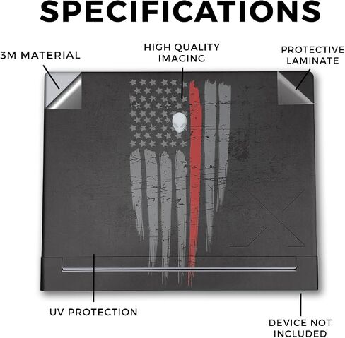 Glossy Glitter Laptop Skin Compatible with Alienware X16 R2 (2024) - Onyx Marble - Premium 3M Vinyl Protective Wrap Decal Cover - Easy to Apply | Crafted in The USA by MightySkins in Saudi Arabia