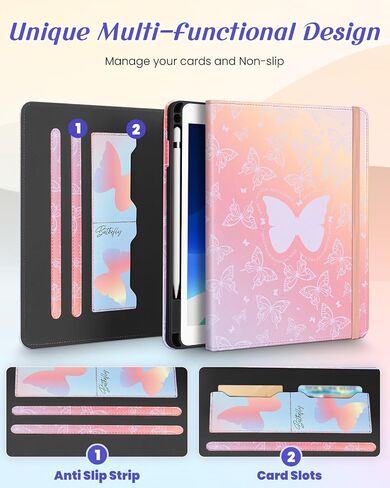 for iPad Air 3rd Generation Case/Pro 10.5 Inch Case - Women Girls Cute Rotating Stand Folio Cover with Pencil Holder & Card Slot Girly Flowers Floral Design Cases for iPad Pro 10.5''/Air 3rd in Saudi Arabia