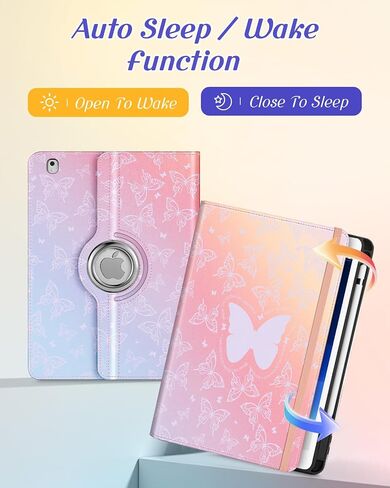 for iPad Air 3rd Generation Case/Pro 10.5 Inch Case - Women Girls Cute Rotating Stand Folio Cover with Pencil Holder & Card Slot Girly Flowers Floral Design Cases for iPad Pro 10.5''/Air 3rd in Saudi Arabia