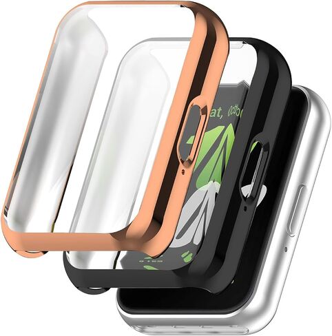 2 Pack NOOETAH TPU Sceen Protector Case Cover Compatible for Samsung Galaxy Fit 3 Watch (Black+Clear) in Saudi Arabia