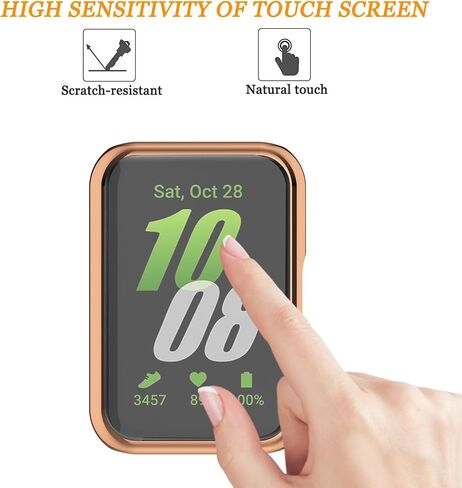 2 Pack NOOETAH TPU Sceen Protector Case Cover Compatible for Samsung Galaxy Fit 3 Watch (Black+Clear) in Saudi Arabia