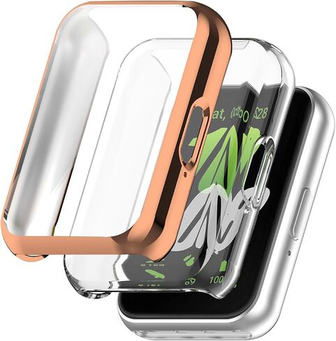 2 Pack NOOETAH TPU Sceen Protector Case Cover Compatible for Samsung Galaxy Fit 3 Watch (Black+Clear) in Saudi Arabia