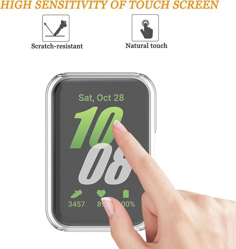 2 Pack NOOETAH TPU Sceen Protector Case Cover Compatible for Samsung Galaxy Fit 3 Watch (Black+Clear) in Saudi Arabia