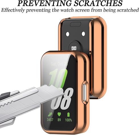 2 Pack NOOETAH TPU Sceen Protector Case Cover Compatible for Samsung Galaxy Fit 3 Watch (Black+Clear) in Saudi Arabia