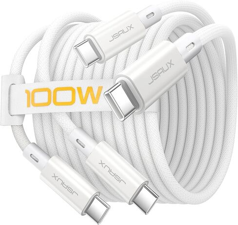 JSAUX 60W USB C to USB C Cable [5-Pack 3.3FT], USBC Type C Fast Charging Cord Compatible with iPhone 16/16 Plus/16 Pro/16 Pro Max, iPhone 15, Galaxy S24/S23/S22, Car Play, MacBook, iPad, Pixel-Grey in Saudi Arabia