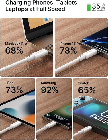 JSAUX 60W USB C to USB C Cable [5-Pack 3.3FT], USBC Type C Fast Charging Cord Compatible with iPhone 16/16 Plus/16 Pro/16 Pro Max, iPhone 15, Galaxy S24/S23/S22, Car Play, MacBook, iPad, Pixel-Grey in Saudi Arabia