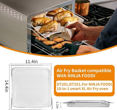 Air Fryer Oven Basket Replacement Baking Trays for Ninja Foodi SP201 SP301 SP351 Series Dual Heat Air Fryer Oven, Mesh Basket，Air Fryer Accessories for Ninja Foodi Air Fry Oven in Saudi Arabia