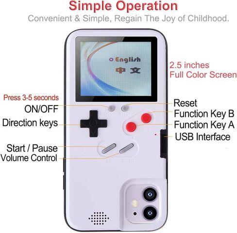 Game Phone Case, 168 Built-in Small Video Games, Black, Compatible with iPhone 6 Plus, 6S Plus, 7 Plus, 8 Plus in Saudi Arabia