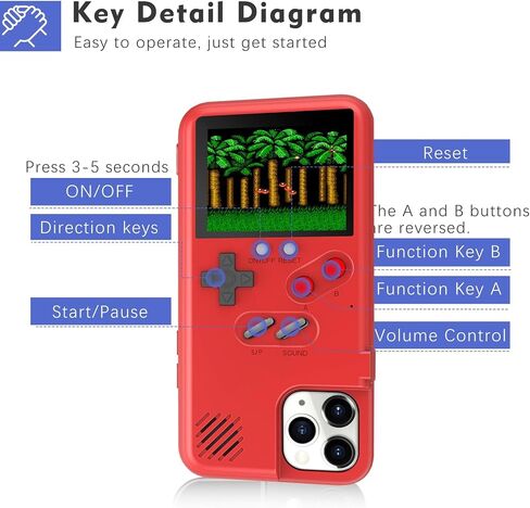 Game Phone Case, 168 Built-in Small Video Games, Black, Compatible with iPhone 6 Plus, 6S Plus, 7 Plus, 8 Plus in Saudi Arabia