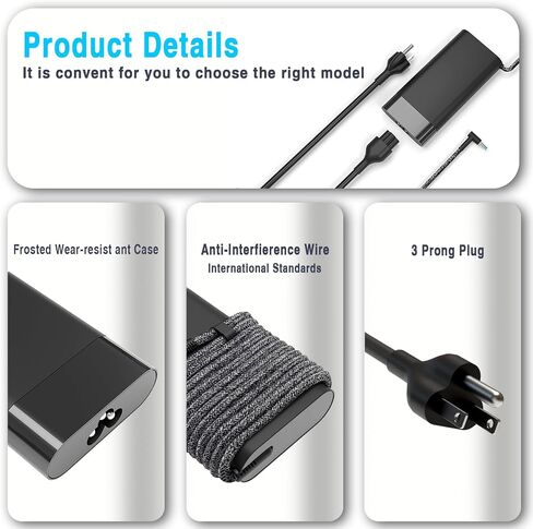 65W USB C Laptop Charger Replacement for HP Spectre, Envy, Chromebook, Elitebook, Pavilion, Elite Type C Power Cord Ac Adapter in Saudi Arabia