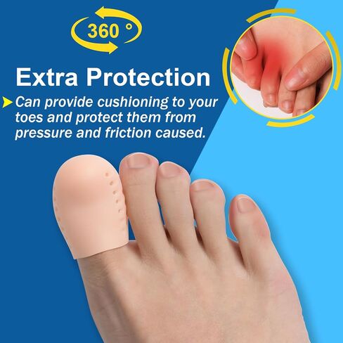 Big Toe Cap, Toe Protectors, (10PCS) Gel Toe Sleeves, Toe Cover Great for Missing or Ingrown Toenails, Corns, Blisters, Hammer Toes (Aloe Vera Extract Infused Gel Materials) in Kuwait