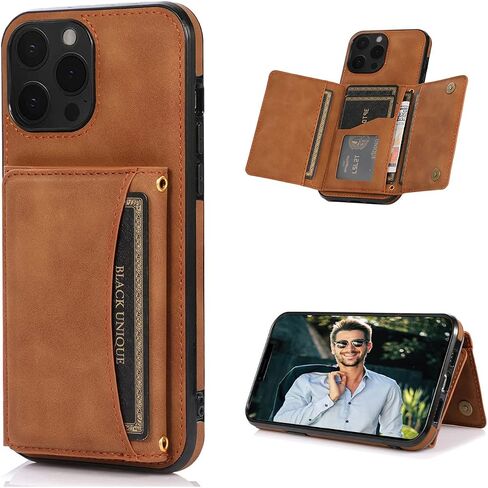 Women Phone Wallet Case Compatible for iPhone 14 pro with Card Holder,Easily 3 Cards,Premuim Leather with Flowers Pattern Bring Charms,Cover Raised coner add Protections(Sliver,6.1inch) in Saudi Arabia