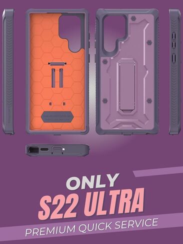 CaseBorne Designed for Samsung Galaxy S22 Ultra 5G Case (2022), Full-Body Multi-Layer Rugged with Stand [Screenless] - Charcoal Black in Saudi Arabia