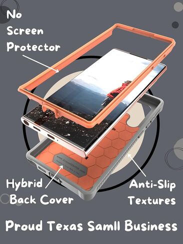 CaseBorne Designed for Samsung Galaxy S22 Ultra 5G Case (2022), Full-Body Multi-Layer Rugged with Stand [Screenless] - Charcoal Black in Saudi Arabia