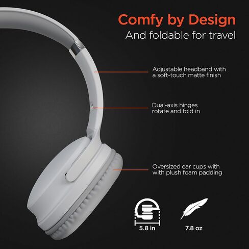 Collapsible Wireless Headphones + HD Stereo Speakers Flip The Ear Cups in for Music Solo Style, Flip The Ear Cups Out for Music in Full Stereo Detail (Black) in Saudi Arabia