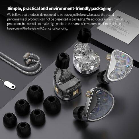 KZ ZAR in-Ear Monitors Headphones 7BA+1DD Hybrid Drivers IEM Earphones,HiFi in-Ear Wired Earphones with 2Pin Detachable Silver-Plated Cable for Singers Drummer Musician (Without Mic,Black) in Saudi Arabia