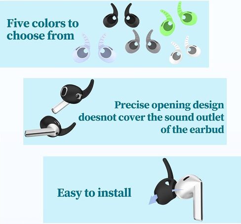 Ear Hooks Covers for Samsung Galaxy Buds 3 Pro, 5 Pairs Sport Ear Tips Covers Silicone Anti-Slip Wingtip Galaxy Buds 3 Pro Earbuds Accessories [Not Fit in The Charging Case] (5 Color Mix) in Saudi Arabia