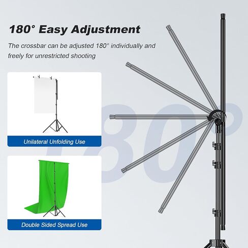 T-Shape Backdrop Stand 8.5 x 6.7ft Multifunction Background Support Stand Kit Adjustable T Shape Background Holder with 3 Spring Clamps for Party, Photography, Video, Studio in Saudi Arabia