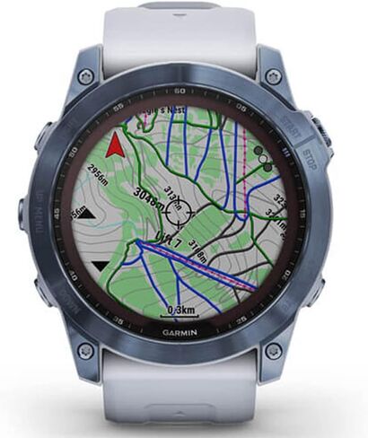 Garmin Fenix 7X Pro Sapphire Solar, Multisport GPS Smartwatch, Built-in Flashlight, Solar Charging, Titanium with Fog Gray/Ember Orange Band Bundle with Deco Essentials Charging Dock &Silicone Covers in Saudi Arabia
