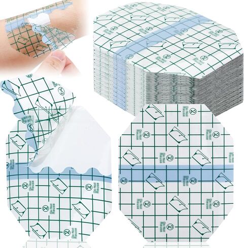Nuanchu 100 Pieces Waterproof Bandage Adhesive Protective Transparent Dressing, Clear Bandages Waterproof Clear Dressing Tape for Tattoos(2.3 x 2.7 Inch) in Saudi Arabia