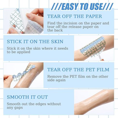 Nuanchu 100 Pieces Waterproof Bandage Adhesive Protective Transparent Dressing, Clear Bandages Waterproof Clear Dressing Tape for Tattoos(2.3 x 2.7 Inch) in Saudi Arabia