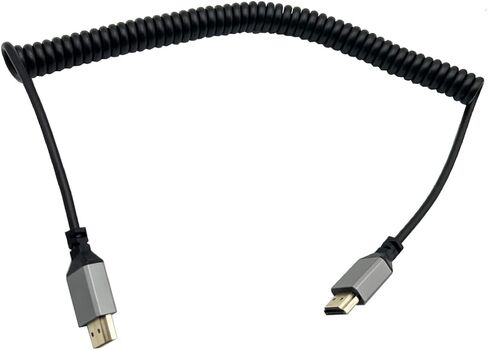 Seadream 4K Angled Coiled HDMI Cable,Coiled Left Angled HDMI Male to Male Spring Cable,HDMI 2.0 18Gbps Cord Extension Converter HDTV Support 3D,4K,Stretched Length Up to 7.8FT(2.4M) in Saudi Arabia