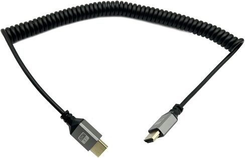 Seadream 4K Angled Coiled HDMI Cable,Coiled Left Angled HDMI Male to Male Spring Cable,HDMI 2.0 18Gbps Cord Extension Converter HDTV Support 3D,4K,Stretched Length Up to 7.8FT(2.4M) in Saudi Arabia