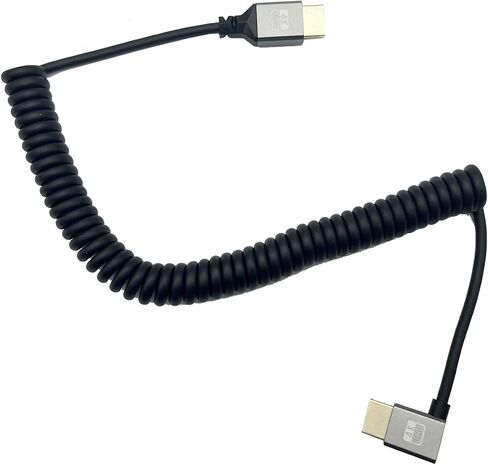 Seadream 4K Angled Coiled HDMI Cable,Coiled Left Angled HDMI Male to Male Spring Cable,HDMI 2.0 18Gbps Cord Extension Converter HDTV Support 3D,4K,Stretched Length Up to 7.8FT(2.4M) in Saudi Arabia