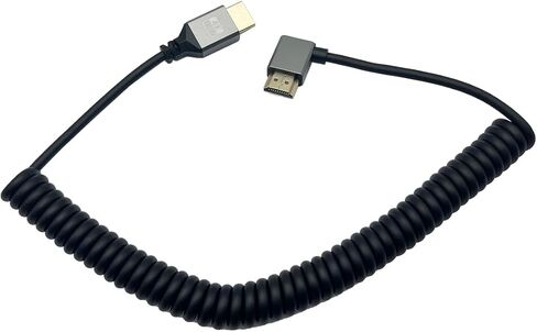 Seadream 4K Angled Coiled HDMI Cable,Coiled Left Angled HDMI Male to Male Spring Cable,HDMI 2.0 18Gbps Cord Extension Converter HDTV Support 3D,4K,Stretched Length Up to 7.8FT(2.4M) in Saudi Arabia