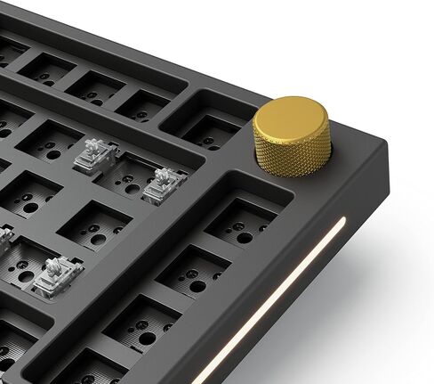 Rotary Knob for GMMK PRO and Numpad - 8 Colors - Glorious Gaming - for Custom 75% Keyboard and Swappable Mechanical Keyboards - Easy Install - Elegant Aluminum Design (Black) in Saudi Arabia