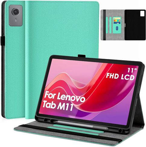 حالة detuosi لـ Lenovo Tab M11/Tab K11 Lte 11 "2024 TB-330FU/TB-330XU Tablet ، غطاء ورق كبير مع حامل القلم ، ظهر TPU الناعم ، النوم التلقائي/الاستيقاظ ، حاملان للزاوية ، 3 فتحات بطاقة in Saudi Arabia