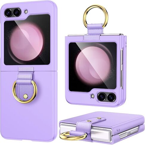 Lanheiem for Samsung Galaxy Z Flip 5 Case ، [حامل الحلقة] حالة وقائية صلبة شديدة الانفصال عن صدمة الجسم غطاء رفيع للغاية لـ Samsung Galaxy Z Flip 5 - Black in Saudi Arabia
