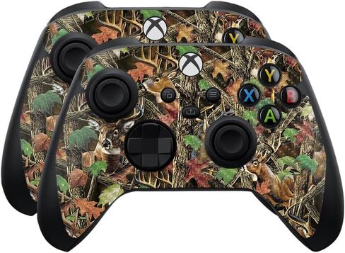 Carbon Fiber Skin Compatible with Microsoft Xbox Series X|S Controller (2 Pack) - Gray Wood - Premium 3M Vinyl Protective Wrap Decal Cover - Easy to Apply | Crafted in The USA by MightySkins in Saudi Arabia