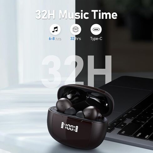 سماعات الأذن اللاسلكية ، سماعات Bluetooth 5.3 مع حالة شحن عرض الطاقة LED ، سماعات الأذن اللاسلكية الحقيقية صوت ميكروفون TWS in Kuwait